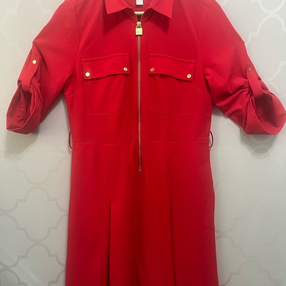Michael Kors Red Dress withh Gold Accents Size M